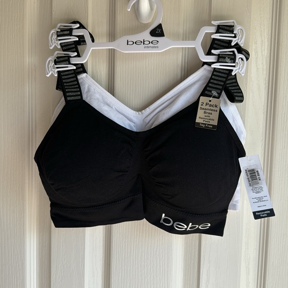 NWT BEBE INTIMATES 2  BRA COMFORT BRA SET-ONE WHITE-ONE BLACK -SIZE 2X - Picture 3 of 5